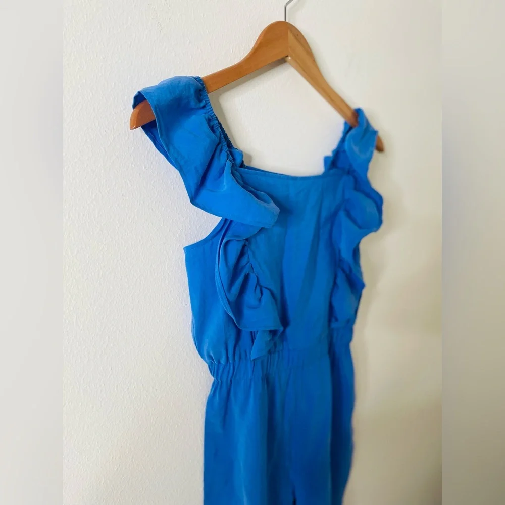 MNG by Mango Blue‎ Ruffle Jumpsuit 11-12